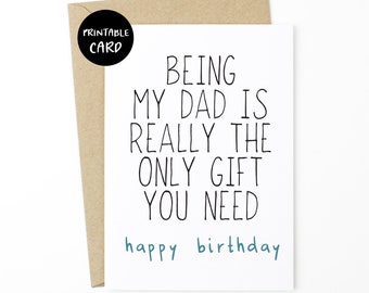 Printable father card Etsy picture regarding Happy Birthday Dad Cards Printable named Printable father card Etsy